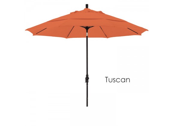 California Umbrella 11' Fiberglass Market Umbrella Collar Tilt DV Matted White - Sunbrella