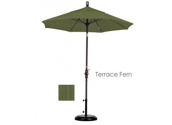 California Umbrella 7.5' Fiberglass Market Umbrella Collar Tilt - Bronze - Olefin