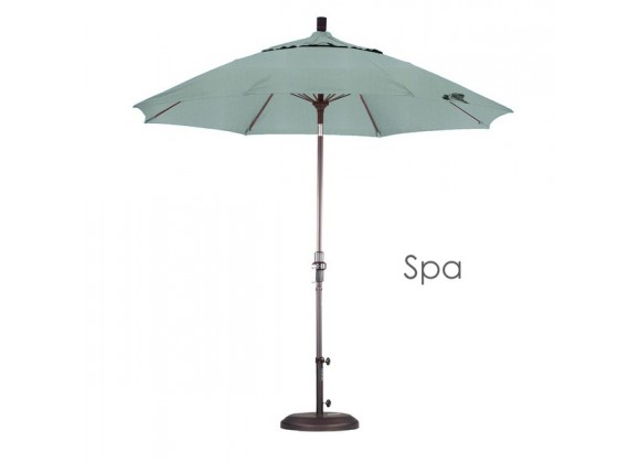 California Umbrella 9' Fiberglass Market Umbrella Collar Tilt Bronze - Sunbrella