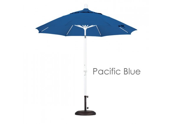 California Umbrella 9' Fiberglass Market Umbrella Collar Tilt M White - Sunbrella