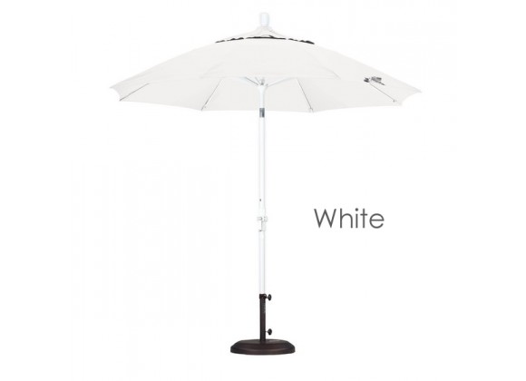 California Umbrella 9' Fiberglass Market Umbrella Collar Tilt M White - Olefin