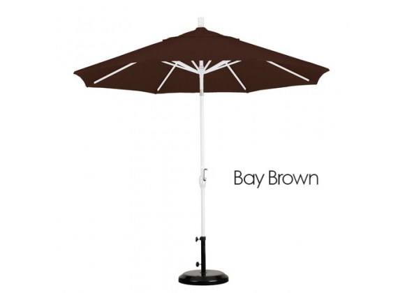 California Umbrella 9' Aluminum Market Umbrella Push Tilt - M White - Sunbrella