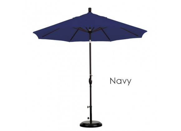 California Umbrella 9' Aluminum Market Umbrella Push Tilt - M Black - Sunbrella