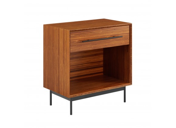 Greenington Taylor 28" 1 Drawer Nightstand In Amber - Front Side Angle