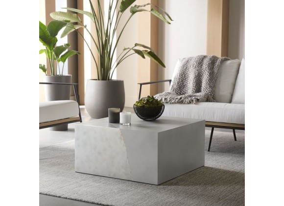 Sunpan Kyson Coffee Table - Silver - Lifestyle