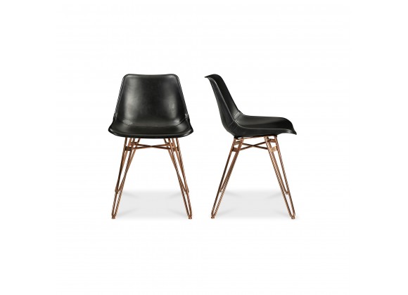 Moe's Home Collection Omni Dining Chair in Black - Set of Two - Set in Angle