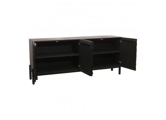 Moe's Home Collection Misaki Sideboard, Black - Front Side Opened Angle