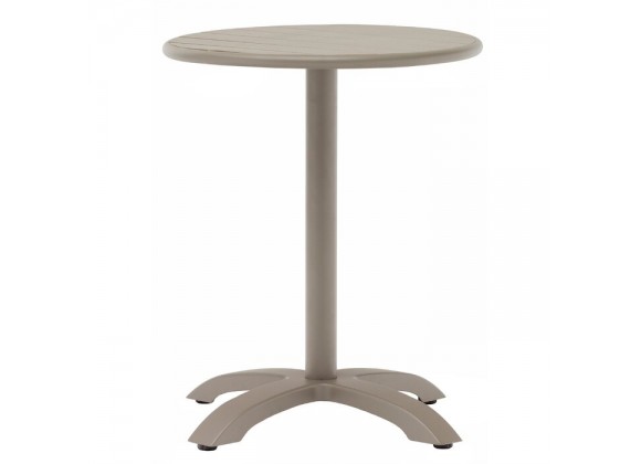 H&D Seating Round Outdoor Aluminum Table w/ Champagne Finish