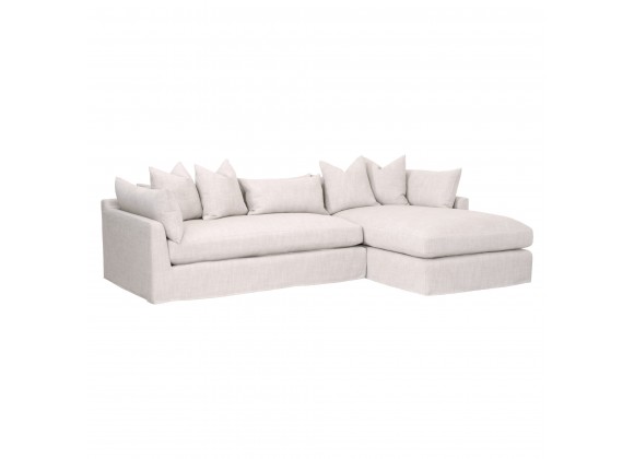 Haven 110 RF Slipcover Sectional - Bisque French Linen - Angled