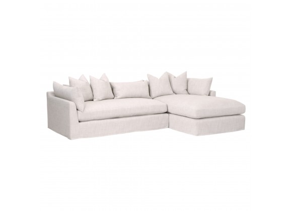 Haven 110 RF Slipcover Sectional - Bisque French Linen - Front Side Angle