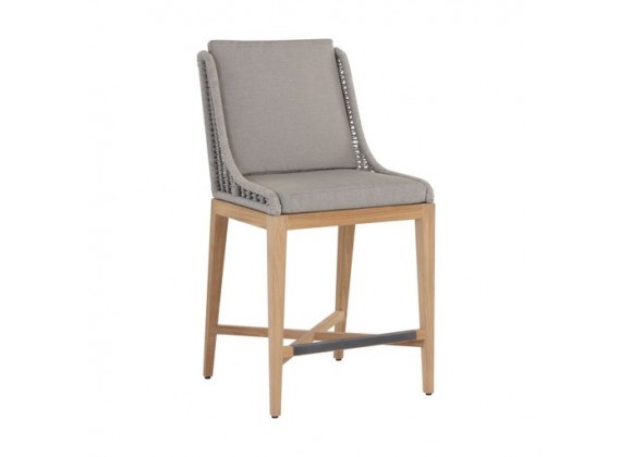 Sunpan Sorrento Counterstool Palazzo Taupe - Front Side Angle