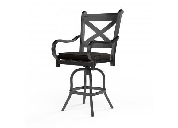 Monterey Counter Stool in Spectrum Carbon w/ Self Welt - Front Side Angle