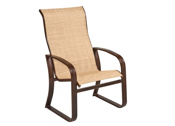 Woodard Cayman Isle Sling High-Back Dining Armchair - Angled