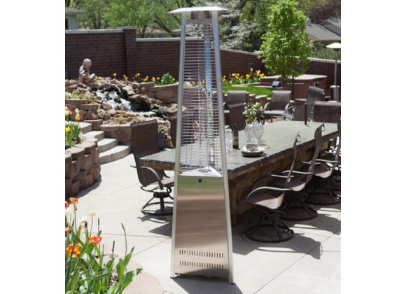 AZ Patio Heaters Commercial Glass Tube Patio Heater in Stainless Steel - Lifestyle