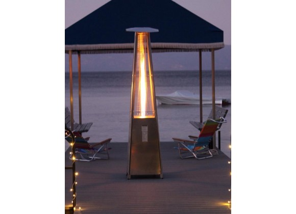 AZ Patio Heaters Glass Tube Patio Heater in Stainless Steel - Lifestyle
