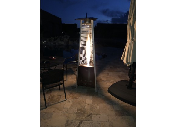 AZ Patio Heaters Compact Glass Tube Heater in Hammered Bronze - Lifestyle