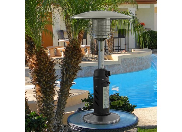AZ Patio Heaters Table Top Patio Heater in Stainless Steel and Black - Lifestyle