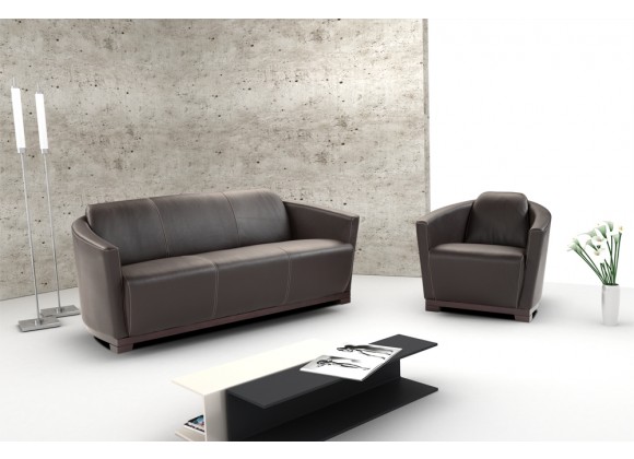 J&M Furniture Hotel Sofa in Black Italian Leather