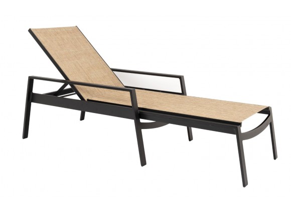 Woodard Hudson Sling Adjustable Chaise Lounge - Angled