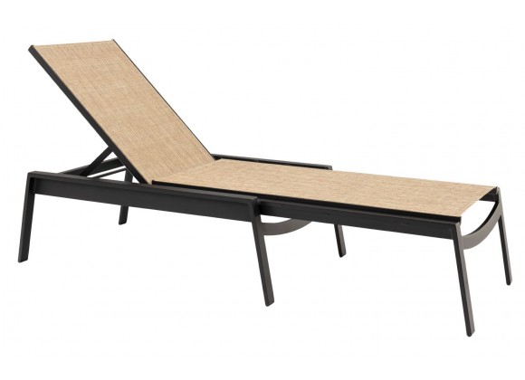 Woodard Hudson Sling Armless Adjustable Chaise Lounge - Angled