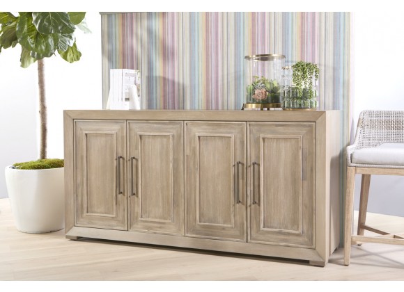 Essentials for Living Hunter Media Sideboard, Natural Gray Acacia - Lifestyle