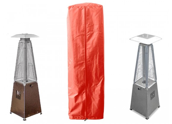 AZ Patio Heaters Table Top Glass Tube Patio Heater Cover in Paprika - Lifestyle