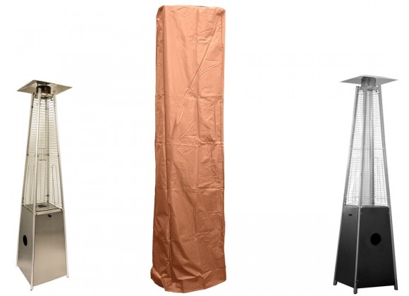 AZ Patio Heaters Square Glass Tube Patio Heater Cover in Paprika - Front Angle