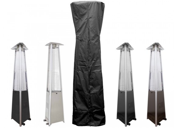 AZ Patio Heaters Triangle Glass Tube Patio Heater Cover in Black - Lifestyle