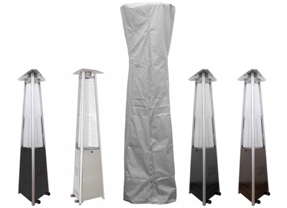 AZ Patio Heaters Triangle Glass Tube Patio Heater Cover in Silver - Lifestyle