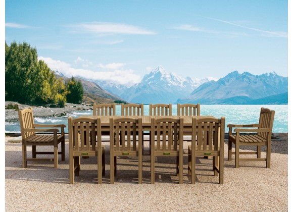 Anderson Teak 11-pc Chelsea Rectangular Dining Table Set