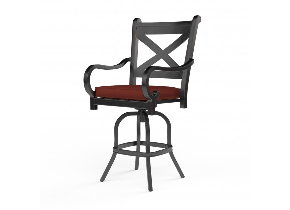 Monterey Barstool in Canvas Henna w/ Self Welt - Front Side Angle