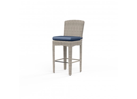 Manhattan Barstool in Spectrum Indigo w/ Self Welt - Front Side Angle