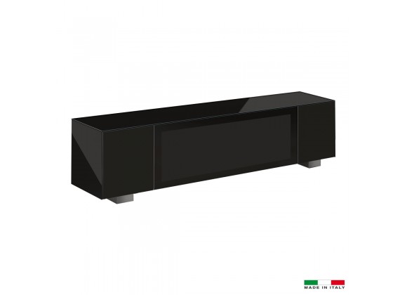 Bellini Modern Living Monza TV Stand Black and Black - Front Angle