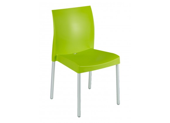 Polypropylene Shell With Aluminum Legs Side Chair - WIC-10 - Leaf