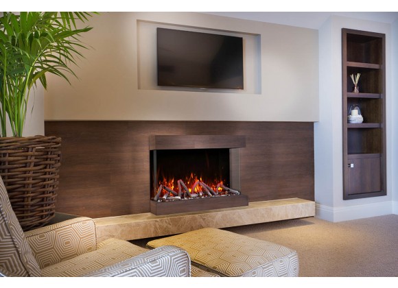Amantii 60" Unit - 14 1/4" In Depth 3 Sided Glass Fireplace - Lifestyle