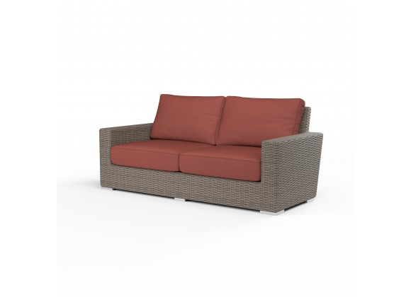 Coronado Loveseat in Canvas Henna w/ Self Welt - Front Side Angle