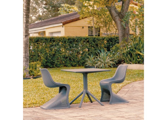 Compamia Bloom Patio Dining Set with 2 Chairs Dark Gray - Lifestyle