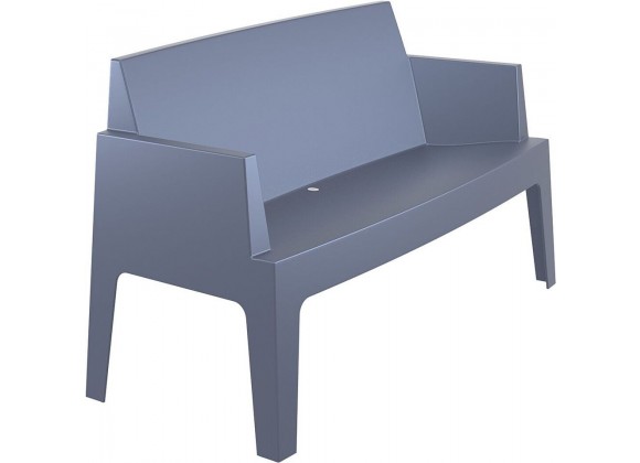 Box Resin Outdoor Bench - Dark Gray