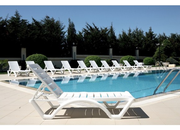 Aqua Pool Chaise Lounge White