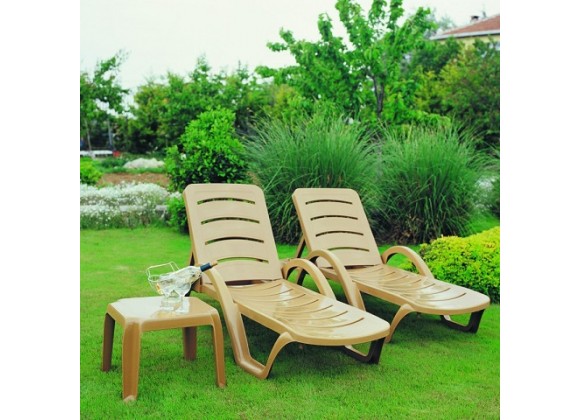 Sunrise Pool Chaise Lounge Teak Brown