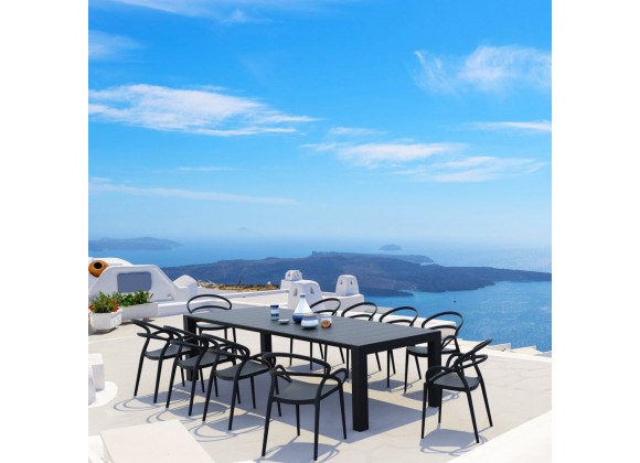 Compamia Mila Extendable 11-Piece Outdoor Dining Set - Black