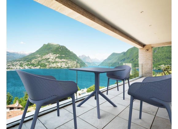 Compamia Sky Square Outdoor Lounge Table - Dark Gray