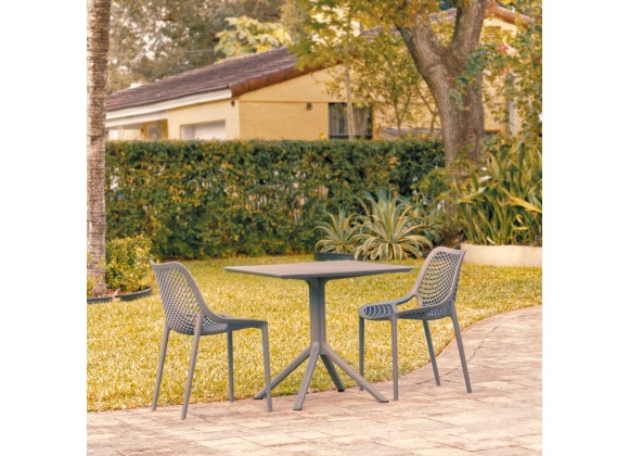 Compamia Air Patio Dining Set with 2 Chairs Dark Gray - Lifestyle