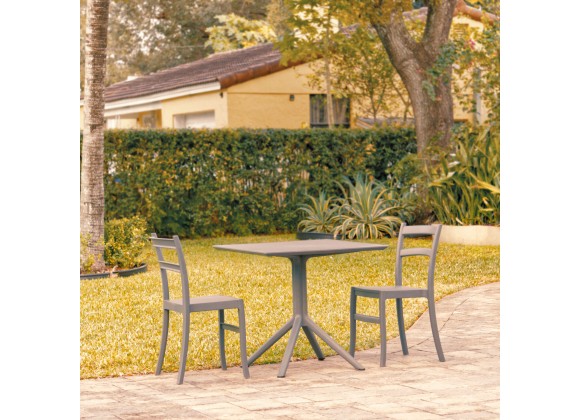 Compamia Tiffany Patio Dining Set with 2 Chairs Dark Gray - Lifestyle