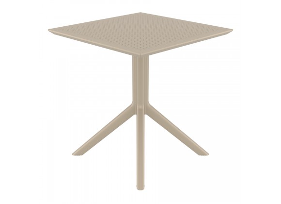 Sky Square Table 27 inch Taupe - Angled