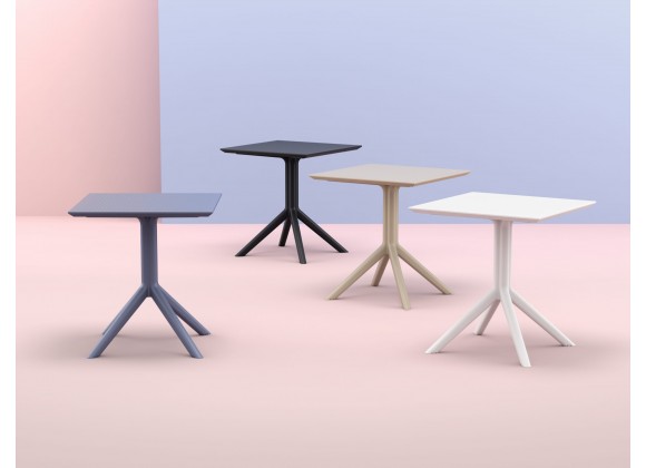 Compamia Sky Square Table 27 inch White/Taupe/Dark Grey/Black