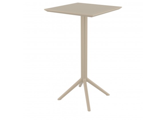 Sky Square Bar Table 24 inch Taupe - Angled View