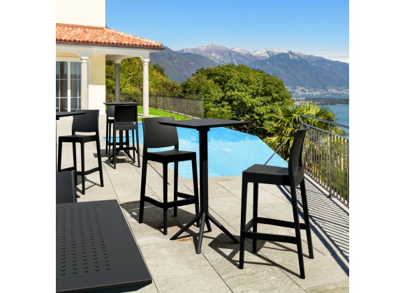 Compamia Sky Maya Square Bar Set with 2 Barstools in Black - Lifestyle