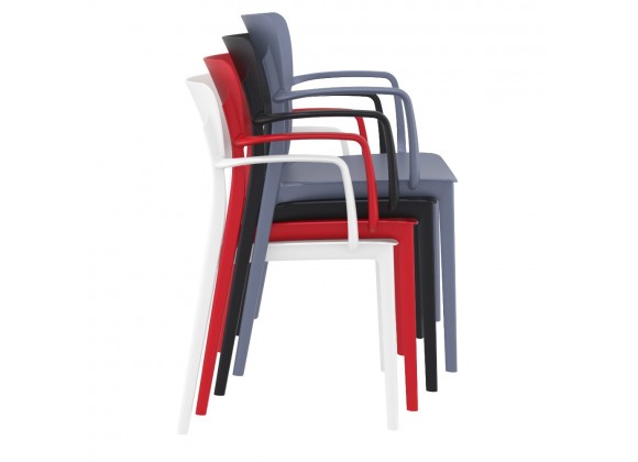 Lisa Outdoor Dining Arm Chair - Stacked