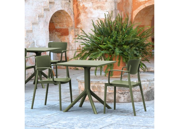Compamia Loft Bistro Set 3 Piece with 27 inch Table Top in Olive Green - Lifestyle